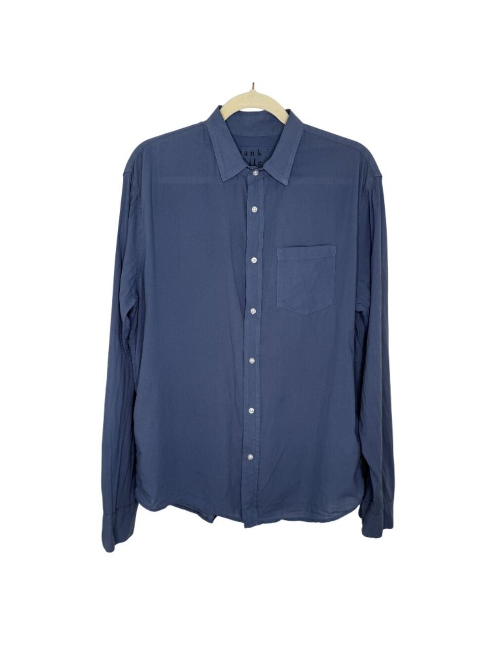 Frank & Eileen Mens "Luke" Blue Button-Down Shirt, M